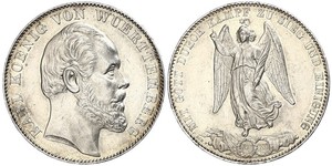 1 Thaler Regno di Württemberg (1806-1918) Argento Carlo di Württemberg