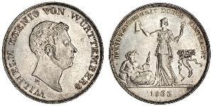 1 Thaler Regno di Württemberg (1806-1918) Argento Guglielmo I di Württemberg