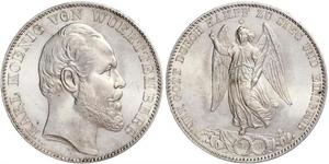 1 Thaler Regno di Württemberg (1806-1918) Argento Carlo di Württemberg