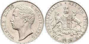 1 Thaler Regno di Württemberg (1806-1918) Argento Guglielmo I di Württemberg