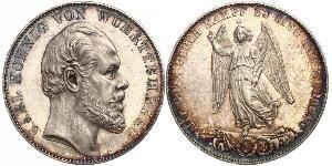 1 Thaler Regno di Württemberg (1806-1918) Argento Carlo di Württemberg