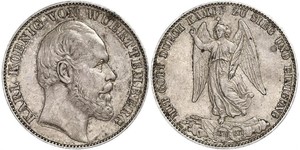 1 Thaler Regno di Württemberg (1806-1918) Argento Carlo di Württemberg