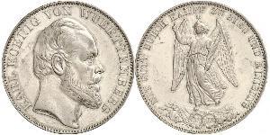 1 Thaler Regno di Württemberg (1806-1918) Argento Carlo di Württemberg