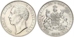 1 Thaler Regno di Württemberg (1806-1918) Argento Guglielmo I di Württemberg