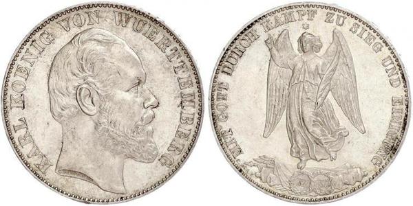 1 Thaler Regno di Württemberg (1806-1918) Argento Carlo di Württemberg