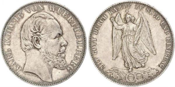 1 Thaler Regno di Württemberg (1806-1918) Argento Carlo di Württemberg