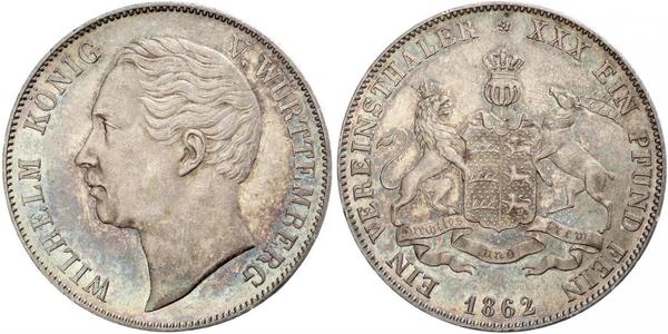 1 Thaler Regno di Württemberg (1806-1918) Argento Guglielmo I di Württemberg