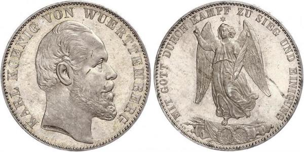 1 Thaler Regno di Württemberg (1806-1918) Argento Carlo di Württemberg