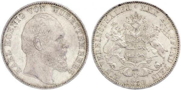 1 Thaler Regno di Württemberg (1806-1918) Argento Carlo di Württemberg