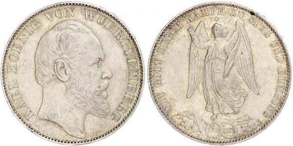 1 Thaler Regno di Württemberg (1806-1918) Argento Carlo di Württemberg