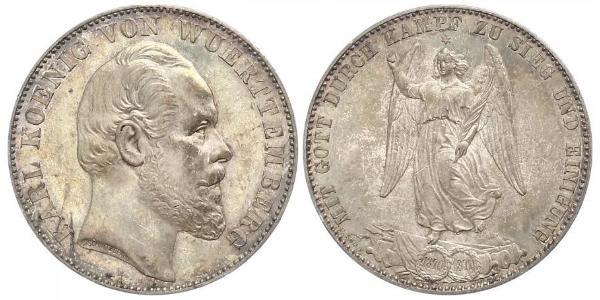 1 Thaler Regno di Württemberg (1806-1918) Argento Carlo di Württemberg