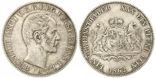 1 Thaler Reuss-Greiz (1778 - 1918) Argento Enrico LXVII di Reuss-Gera