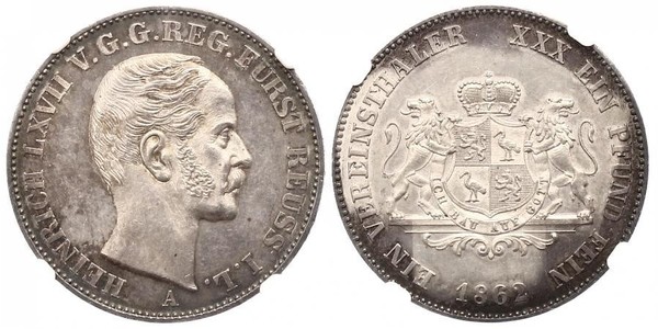 1 Thaler Reuss-Greiz (1778 - 1918) Argento Enrico LXVII di Reuss-Gera