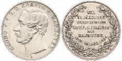 1 Thaler Regno di Hannover (1814 - 1866) Argento Giorgio V di Hannover (1819 - 1878)