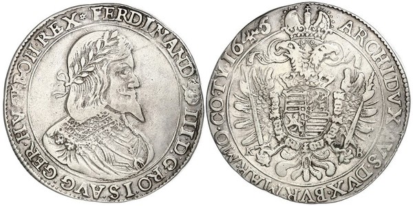 1 Thaler Sacro Romano Impero (962-1806) Argento Ferdinand III, Holy Roman Emperor (1608-1657)