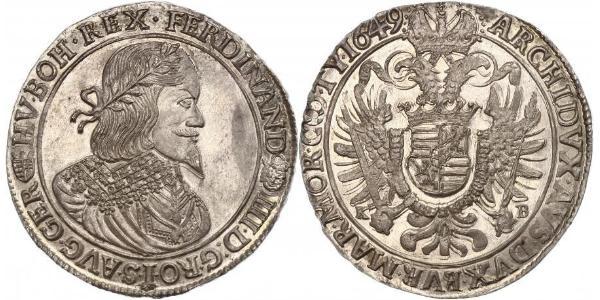 1 Thaler Sacro Romano Impero (962-1806) Argento Ferdinand III, Holy Roman Emperor (1608-1657)