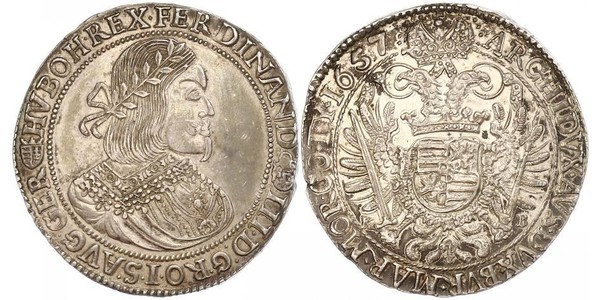 1 Thaler Sacro Romano Impero (962-1806) Argento Ferdinand III, Holy Roman Emperor (1608-1657)