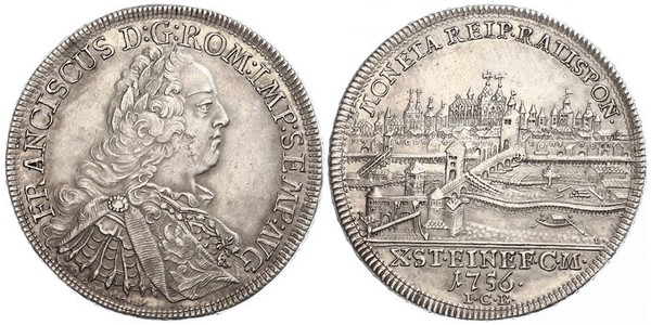 1 Thaler Sacro Romano Impero (962-1806) Argento Francesco I di Lorena(1708-1765)