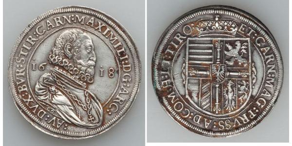 1 Thaler Sacro Romano Impero (962-1806) Argento Massimiliano III d