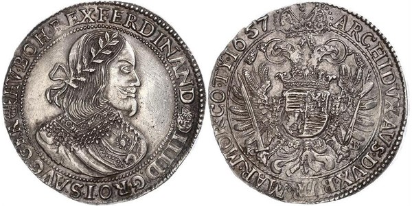 1 Thaler Sacro Romano Impero (962-1806) Argento Ferdinand III, Holy Roman Emperor (1608-1657)