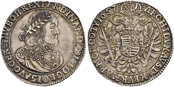 1 Thaler Sacro Romano Impero (962-1806) Argento Ferdinand III, Holy Roman Emperor (1608-1657)