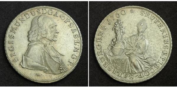 1 Thaler Salisburgo Argento Sigismund III von Schrattenbach