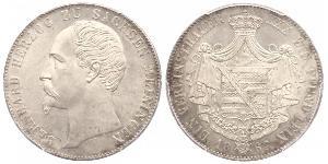 1 Thaler Sassonia-Meiningen (1680 - 1918) Argento Bernardo II di Sassonia-Meiningen