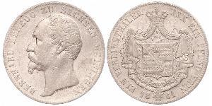 1 Thaler Sassonia-Meiningen (1680 - 1918) Argento Bernardo II di Sassonia-Meiningen