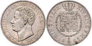 1 Thaler Sassonia-Weimar-Eisenach (1809 - 1918) Argento Carlo Federico di Sassonia-Weimar-Eisenach