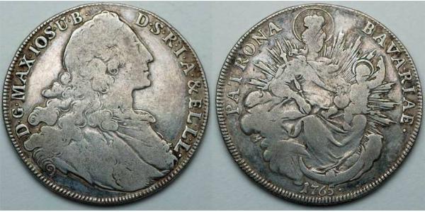 1 Thaler Alemania Plata Maximiliano III José, Elector de Baviera(1727 – 1777)