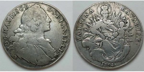 1 Thaler Alemania Plata Maximiliano III José, Elector de Baviera(1727 – 1777)