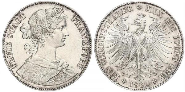 1 Thaler Alemania / States of Germany Plata 