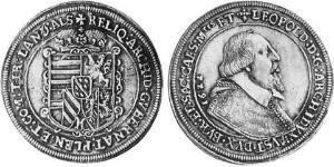 1 Thaler Alsacia Plata Leopoldo V de Habsburgo (1586 – 1632)