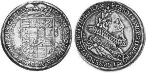 1 Thaler Alsacia Plata Fernando II de Austria (1529 – 1595)