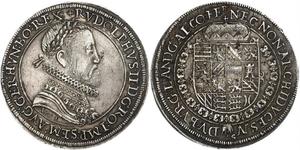 1 Thaler Alsacia Plata Rodolfo II (1552 - 1612)