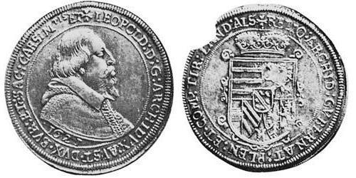 1 Thaler Alsacia Plata Leopoldo V de Habsburgo (1586 – 1632)