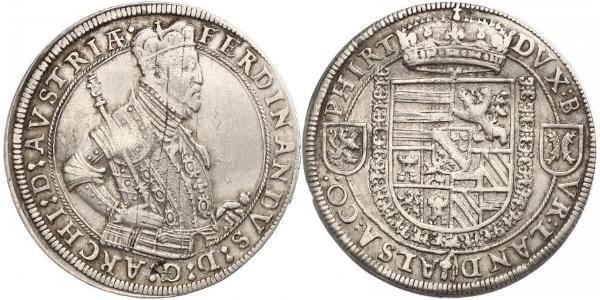 1 Thaler Alsacia Plata Fernando II de Austria (1529 – 1595)