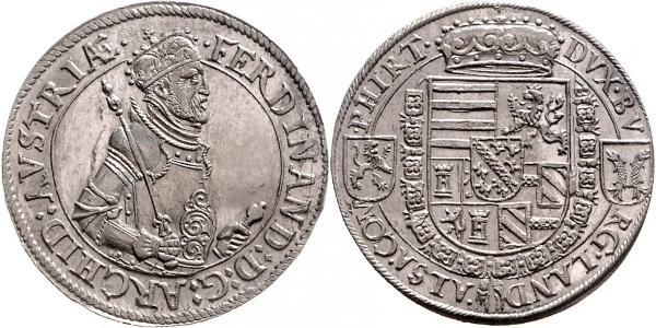 1 Thaler Alsacia Plata Fernando II de Austria (1529 – 1595)