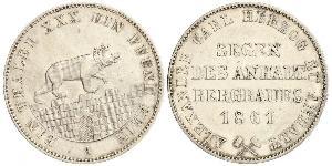 1 Thaler Anhalt-Bernburg (1603 - 1863) Plata Alexander Karl, Duke of Anhalt-Bernburg (1805 – 1863)