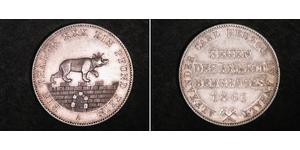 1 Thaler Anhalt-Bernburg (1603 - 1863) Plata Alexander Karl, Duke of Anhalt-Bernburg (1805 – 1863)