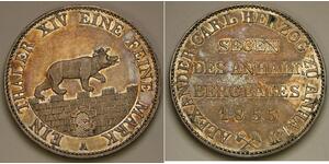 1 Thaler Anhalt-Bernburg (1603 - 1863) Plata Alexander Karl, Duke of Anhalt-Bernburg (1805 – 1863)