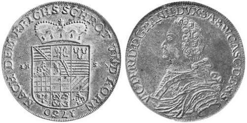 1 Thaler Anhalt-Bernburg (1603 - 1863) Plata Victor Frederick, Prince of Anhalt-Bernburg (1700 – 1765)