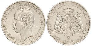 1 Thaler Anhalt-Dessau (1603 -1863) Plata Leopoldo IV de Anhalt (1794 – 1871)