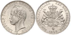 1 Thaler Anhalt-Dessau (1603 -1863) Plata Leopoldo IV de Anhalt (1794 – 1871)