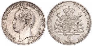 1 Thaler Anhalt-Dessau (1603 -1863) Plata Leopoldo IV de Anhalt (1794 – 1871)