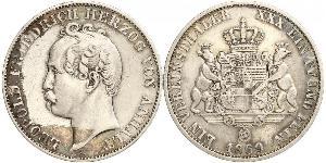 1 Thaler Anhalt-Dessau (1603 -1863) Plata Leopoldo IV de Anhalt (1794 – 1871)