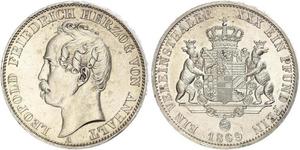 1 Thaler Anhalt-Dessau (1603 -1863) Plata Leopoldo IV de Anhalt (1794 – 1871)