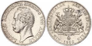 1 Thaler Anhalt-Dessau (1603 -1863) Plata Leopoldo IV de Anhalt (1794 – 1871)