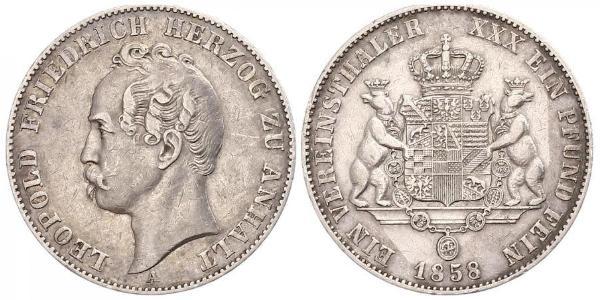 1 Thaler Anhalt-Dessau (1603 -1863) Plata Leopoldo IV de Anhalt (1794 – 1871)