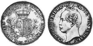 1 Thaler Anhalt-Dessau (1603 -1863) / Anhalt (1806 - 1918) Plata Leopoldo IV de Anhalt (1794 – 1871)